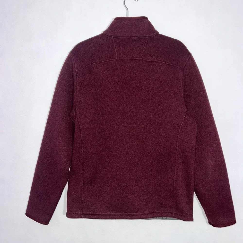 The North Face Men's Maroon full‎ zip up fleece jacket size Large